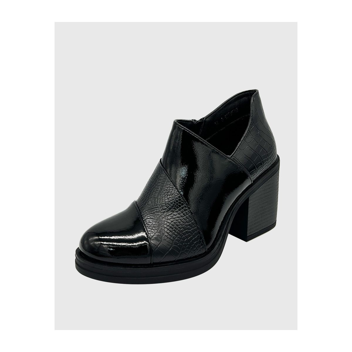 DINASTELLA - Botin para mujer charol con taco Negro