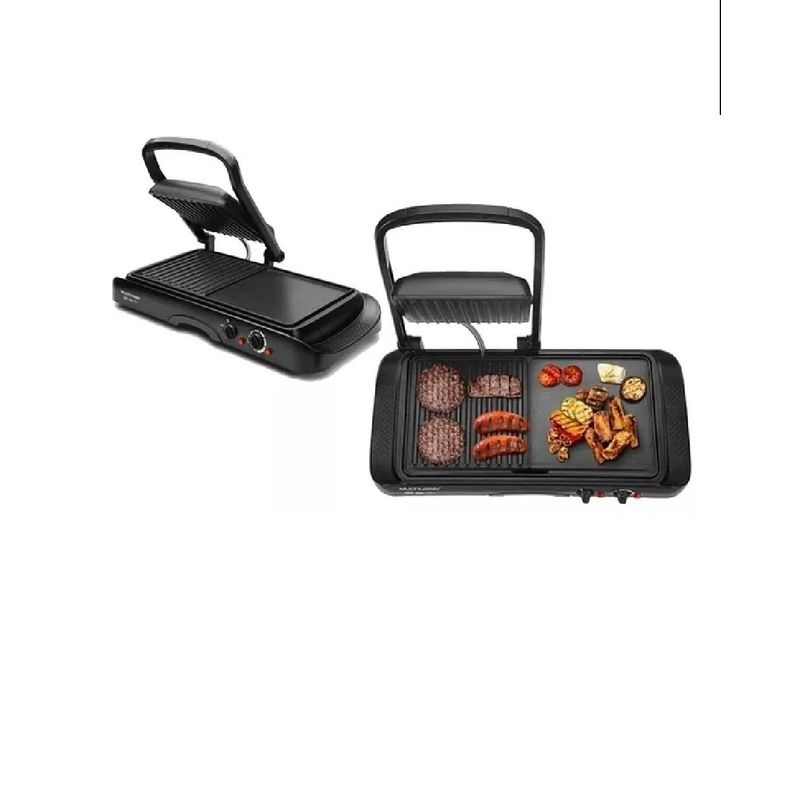ANGELES DEL HOGAR - Plancha Asadera Parrilla 2 En 1 Portátil Raf  2695 1600w