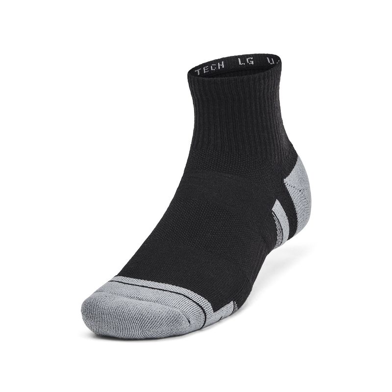 UNDER ARMOUR - Pack 6 Calcetines Mid unisex Tech, Negro UNDER ARMOUR