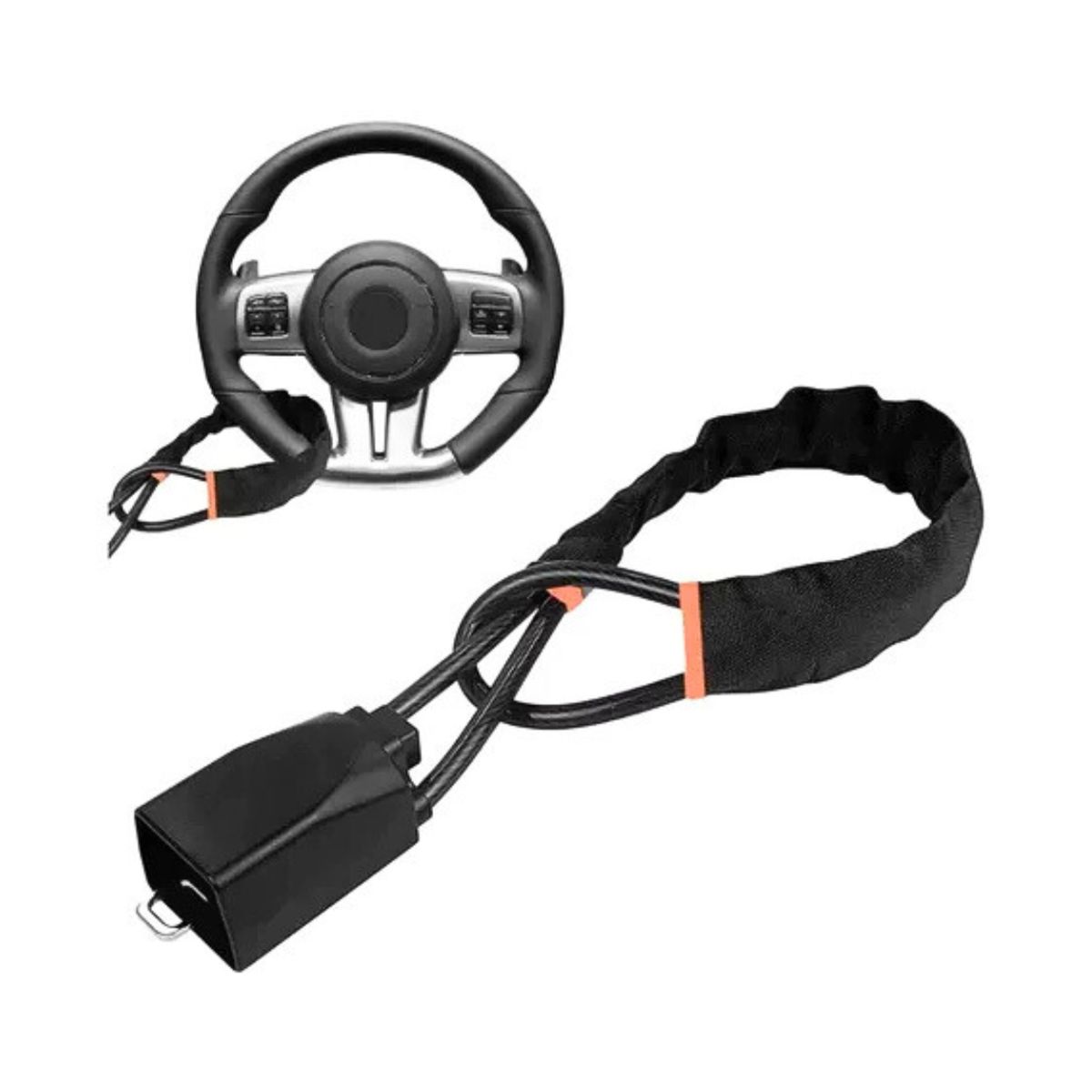 GENERICO - Traba Para Volante Bloqueo Universal Conexión Al Cinturon