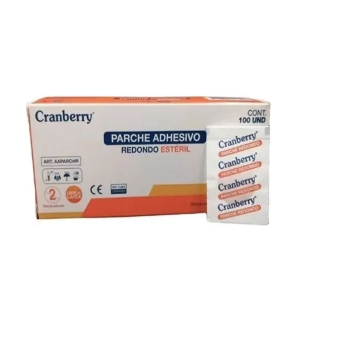 CRAMBERRY - Parche Adhesivo Redondo Curita Estéril Cranberry X 100uni