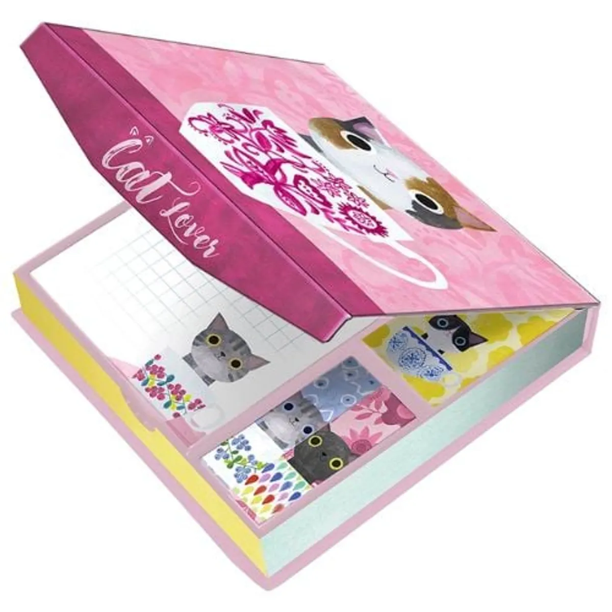 PREMIUM PAPER - Caja De Notas Y Banderitas Autoadhesivas Cat Lovers