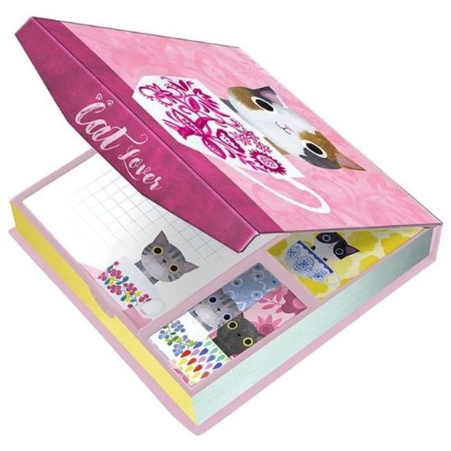 PREMIUM PAPER - Caja De Notas Y Banderitas Autoadhesivas Cat Lovers