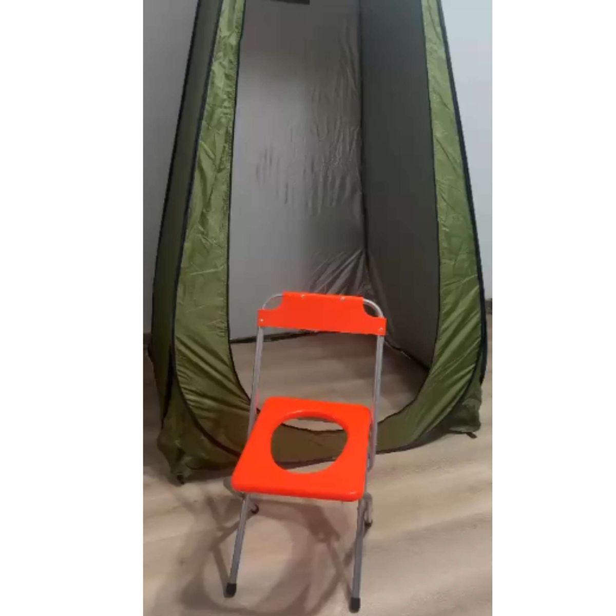 GENERICO - Silla plegable WC portatil para camping Naranjo