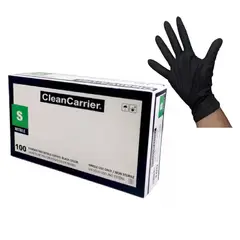 CLEANCARRIER - Guantes Nitrilo Negro S/polvo Talla S 100 Unid