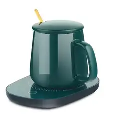 GENERICO - Taza De Café Con Calentador Eléctrico Set Taza Mug + Cuchara