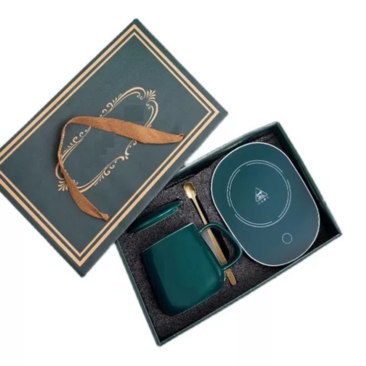 GENERICO - Taza De Café Con Calentador Eléctrico Set Taza Mug + Cuchara