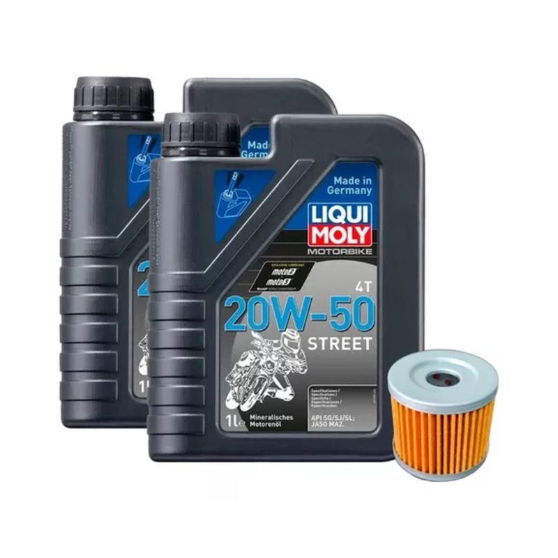 GENERICO - Kit De Mantención 2L STREET 20W50 + Filtro Suzuki Gixxer
