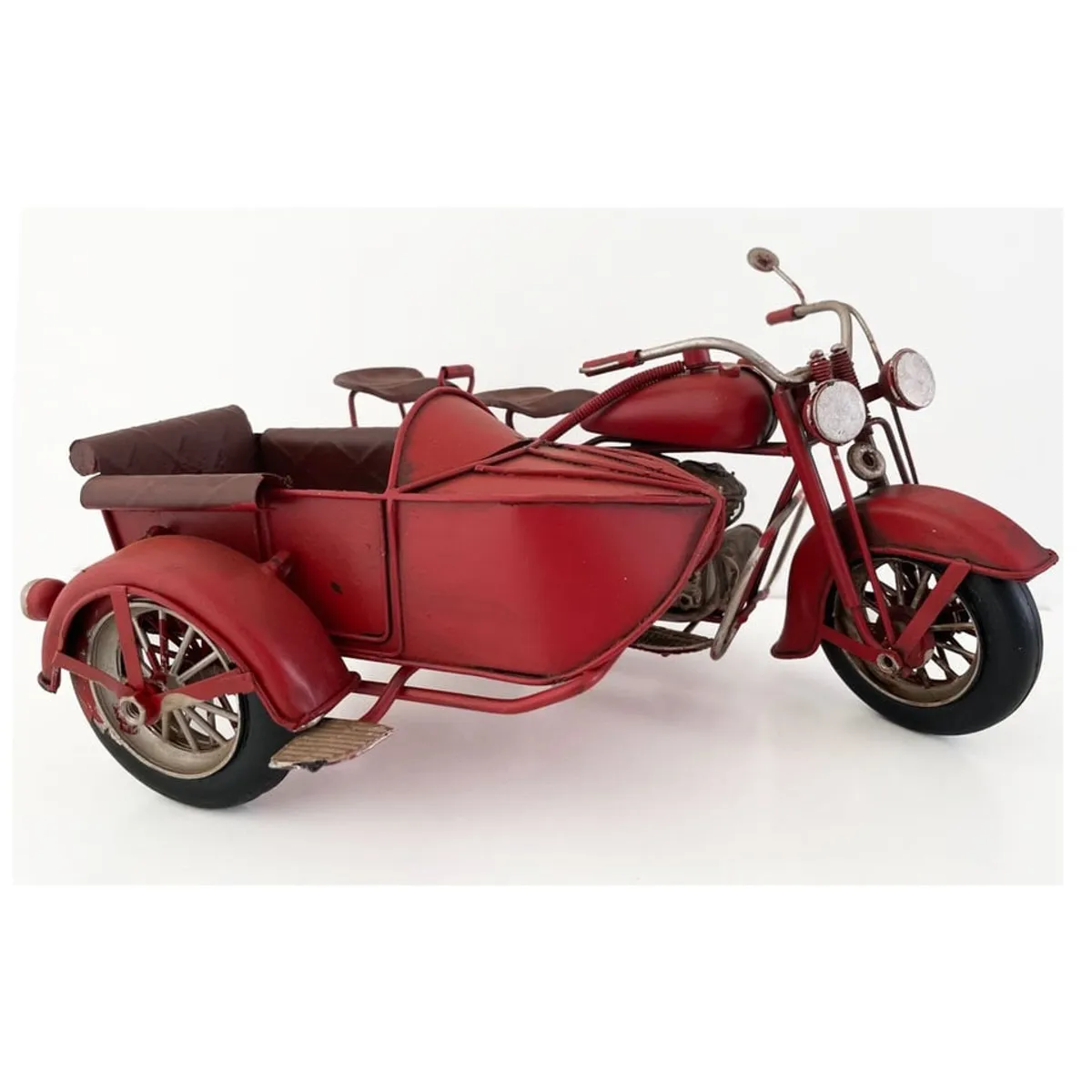 MONTREAL - Moto A Escala Tipo Sidecar Decoración Vintage En Fierro
