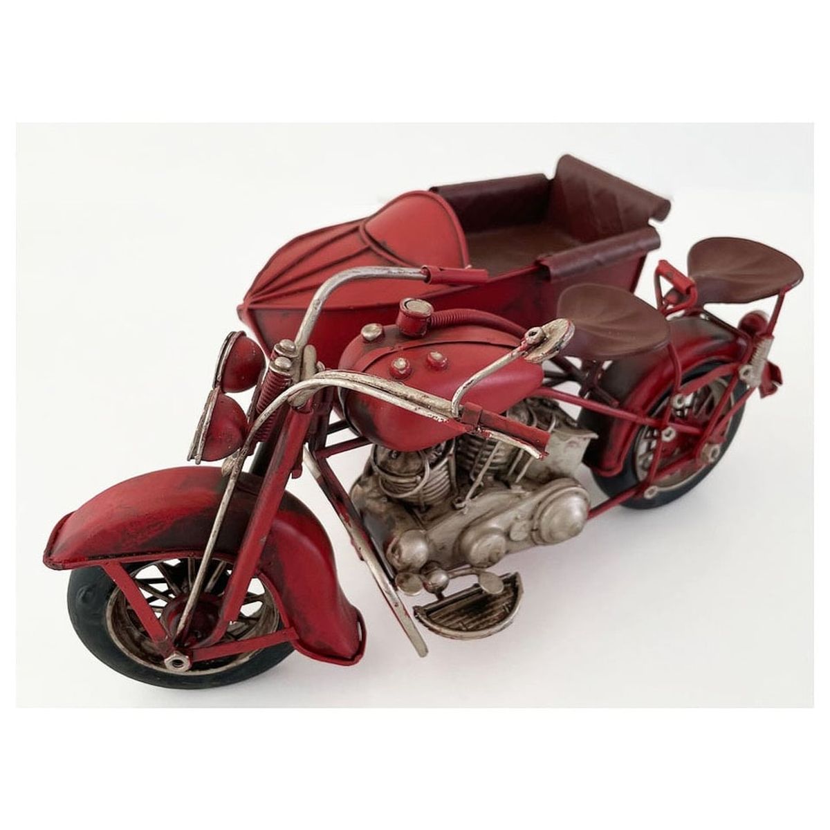 MONTREAL - Moto A Escala Tipo Sidecar Decoración Vintage En Fierro