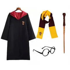 TODODISFRACESCHILE - Disfraz Harry Potter Escudos Bordados Lentes Varita Talla 8