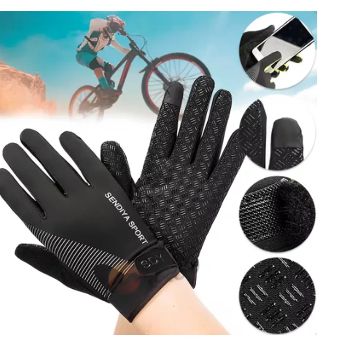 GENERICO - Guantes De Ciclismo  Transpirables Y Con Protección Solar