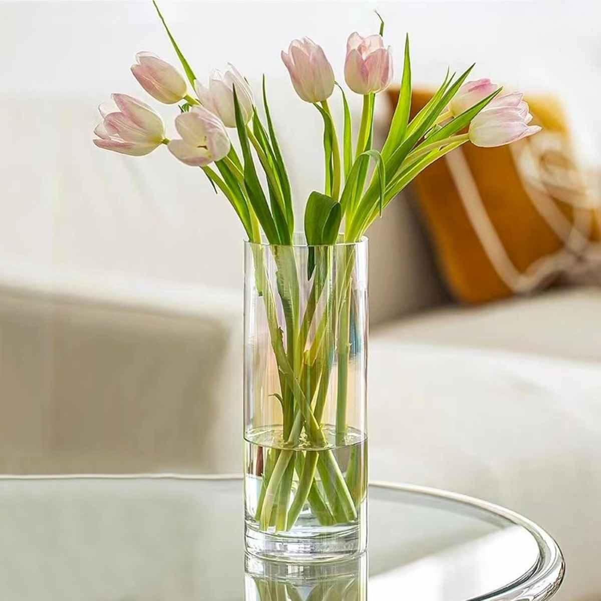 ALLEGRA - Florero De Vidrio Liso Cilindro 18 cm