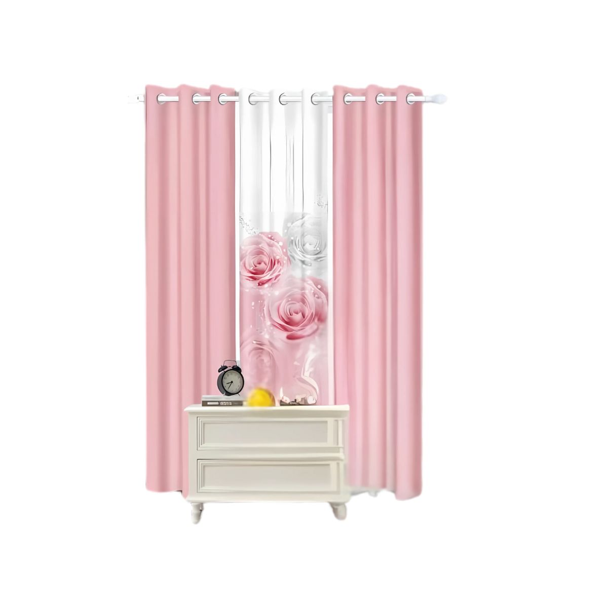 GENERICO - Cubrecama De Verano Quilt 2 Plazas + 2 Cortinas y 2 Sábanas Verano