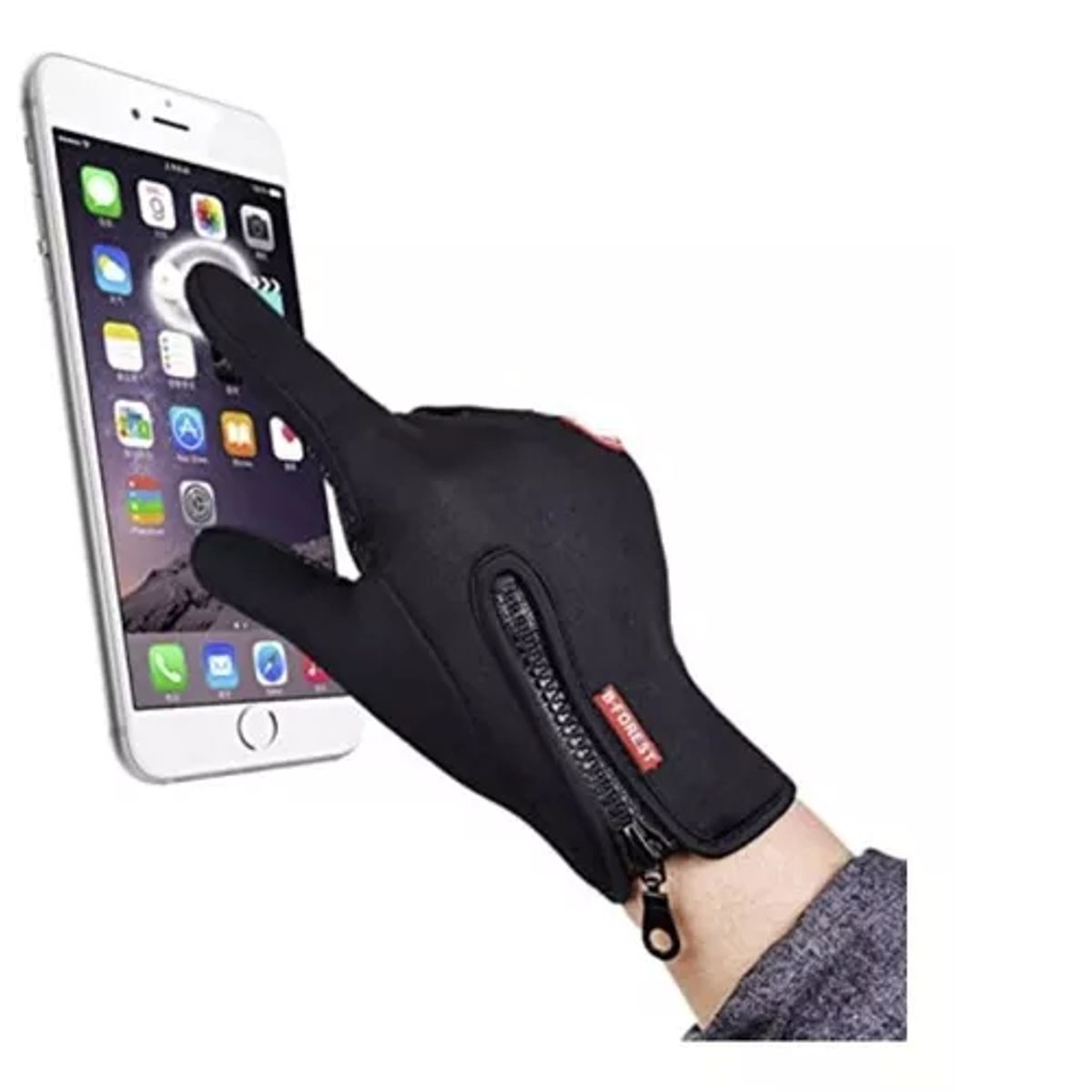 GENERICO - Guantes Para Bicicleta Touch Antideslizante De Polar Negro