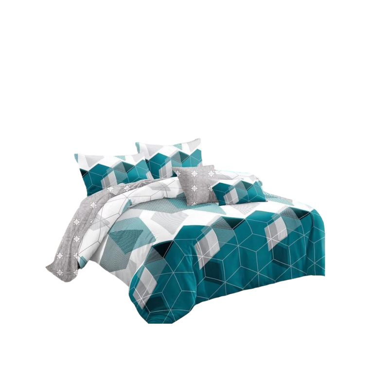 GENERICO - Cubrecama De Verano Quilt 2 Plazas + 2 Cortinas y 2 Sábanas Verano