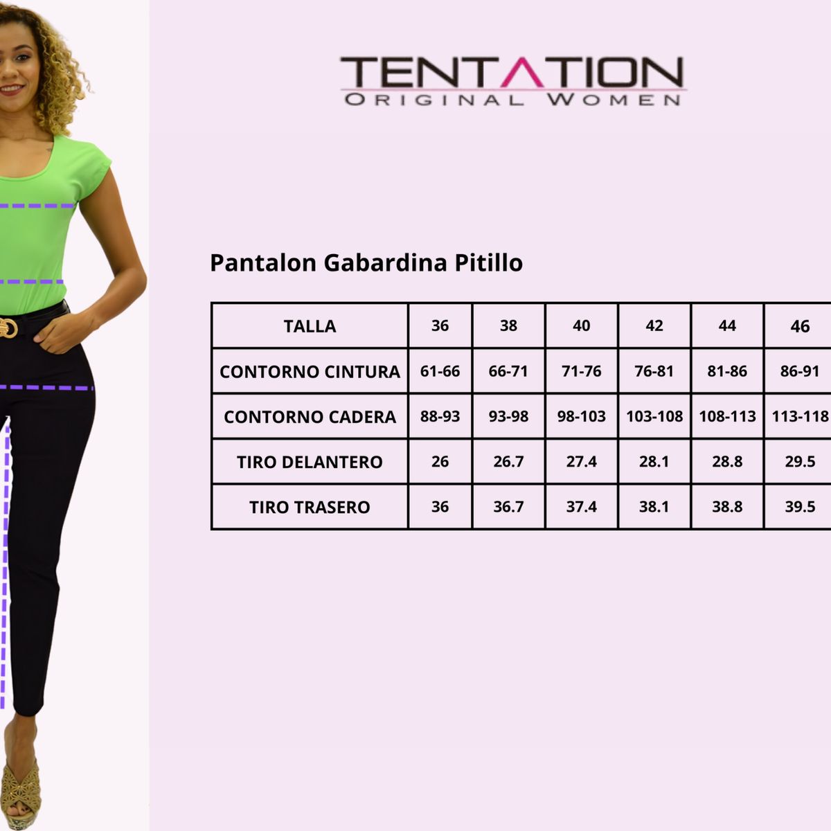 TENTATION - Pantalon Skinny Tiro Alto Push Up Beige Tentation
