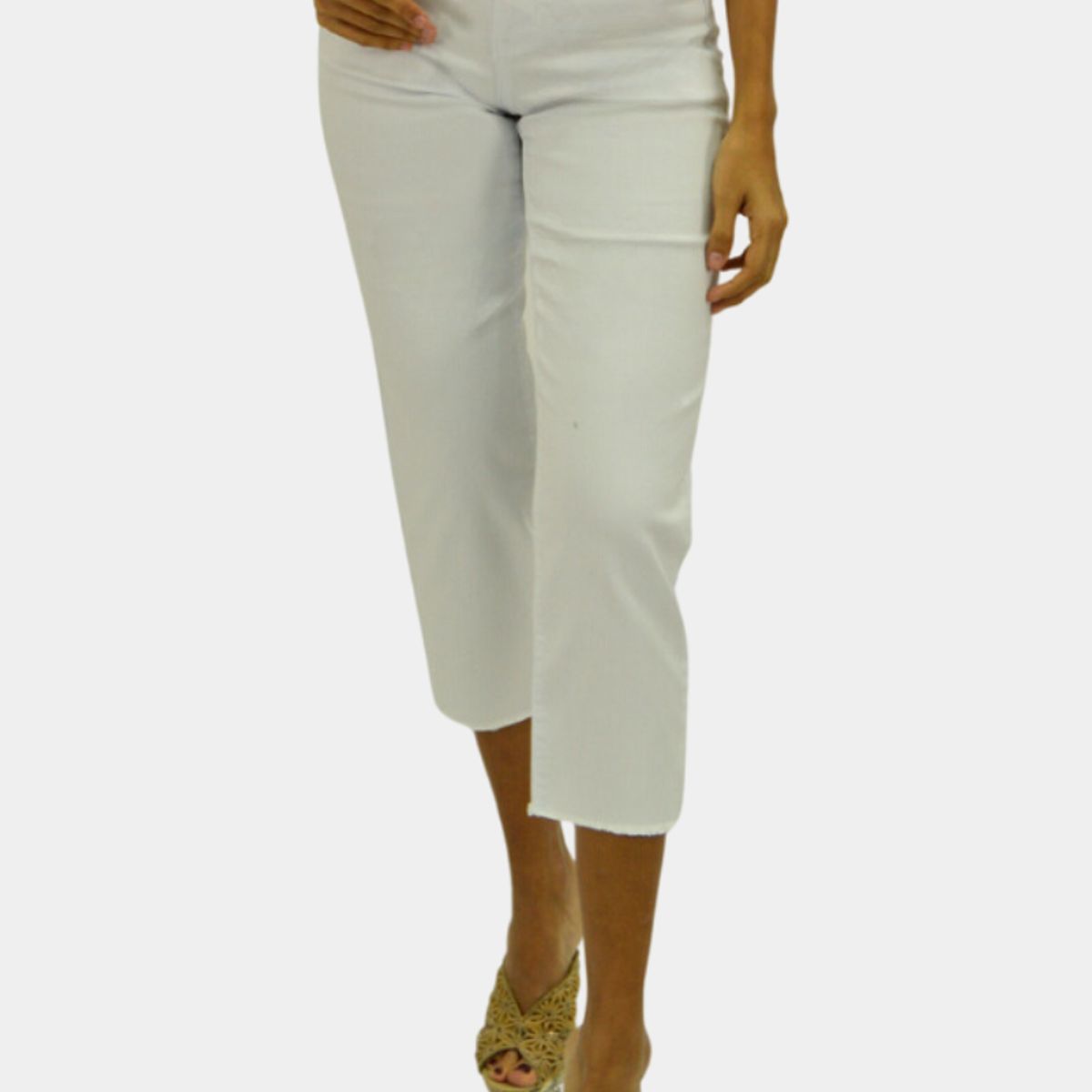 TENTATION - Capri Gabardina Tiro Alto Push Up Blanco Tentation