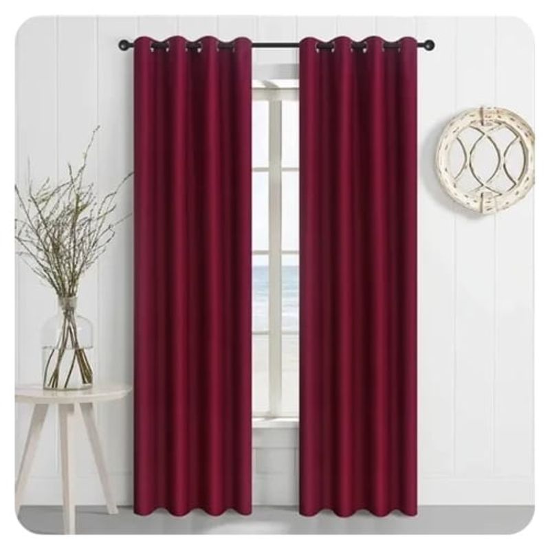 DIANA - cortina burdeo 100% black out ENGOMADA con argolla  2 paños 140X220 CM
