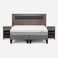 Cama Europea Pratta 2 Plazas BD Pata Madera+ Muebles Ferrara