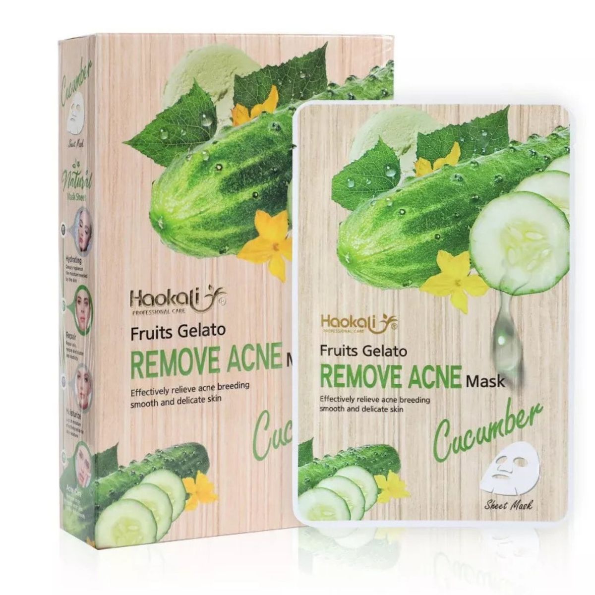 LIKE SHOP - Pack 10 Mascarilla Facial Anti Acné con Acido Hialurónico