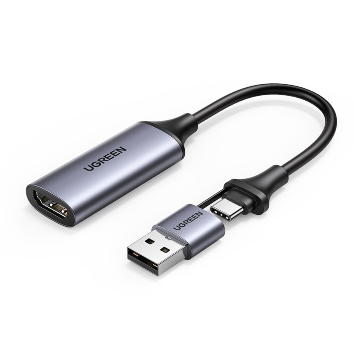 UGREEN - Capturador De Video Hdmi 4k Usb-C  Adaptador Usb-A 1080p30hz Cm489