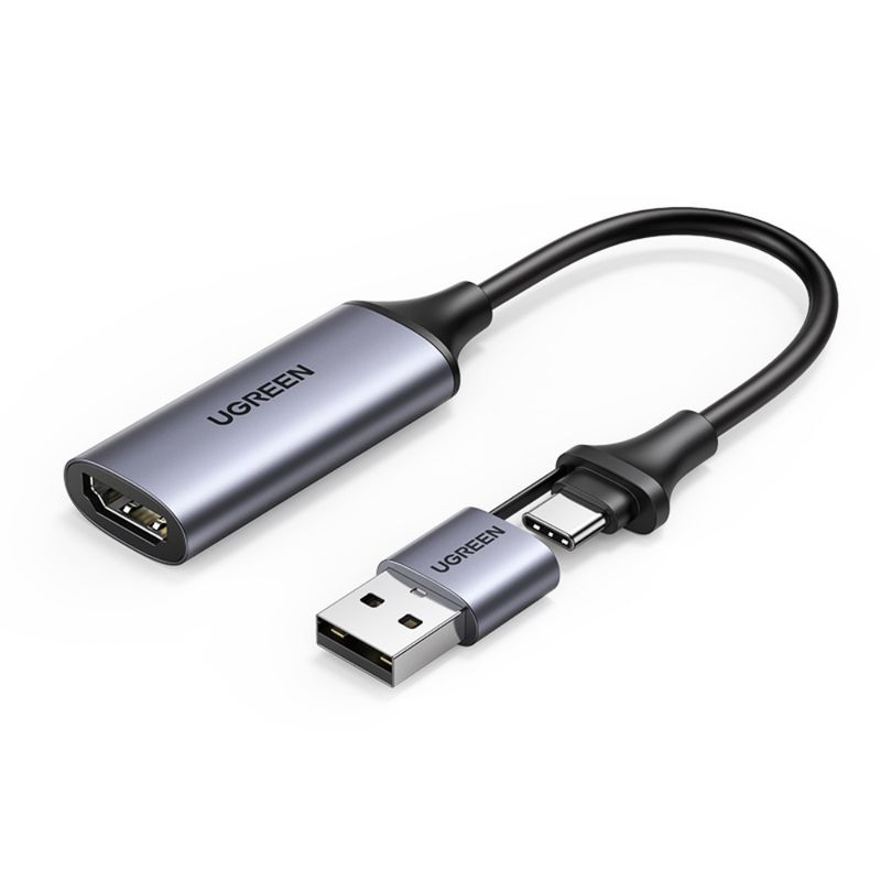 UGREEN - Capturador De Video Hdmi 4k Usb-C  Adaptador Usb-A 1080p30hz Cm489