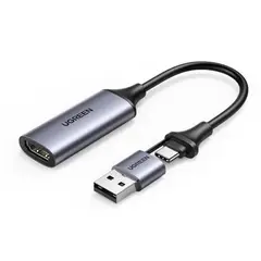 UGREEN - Capturador De Video Hdmi 4k Usb-C Adaptador Usb-A 1080p30hz Cm489