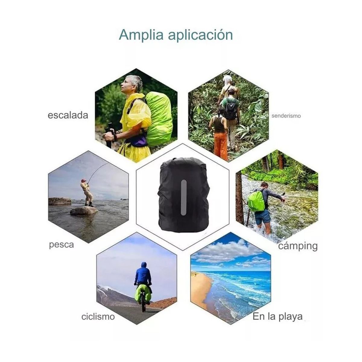 GENERICO - Funda Cubre Mochila Impermeable Reflectante 30-40 Litros