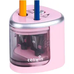 GENERICO - Sacapuntas Automático De Doble Batería Para Lápices ROSA