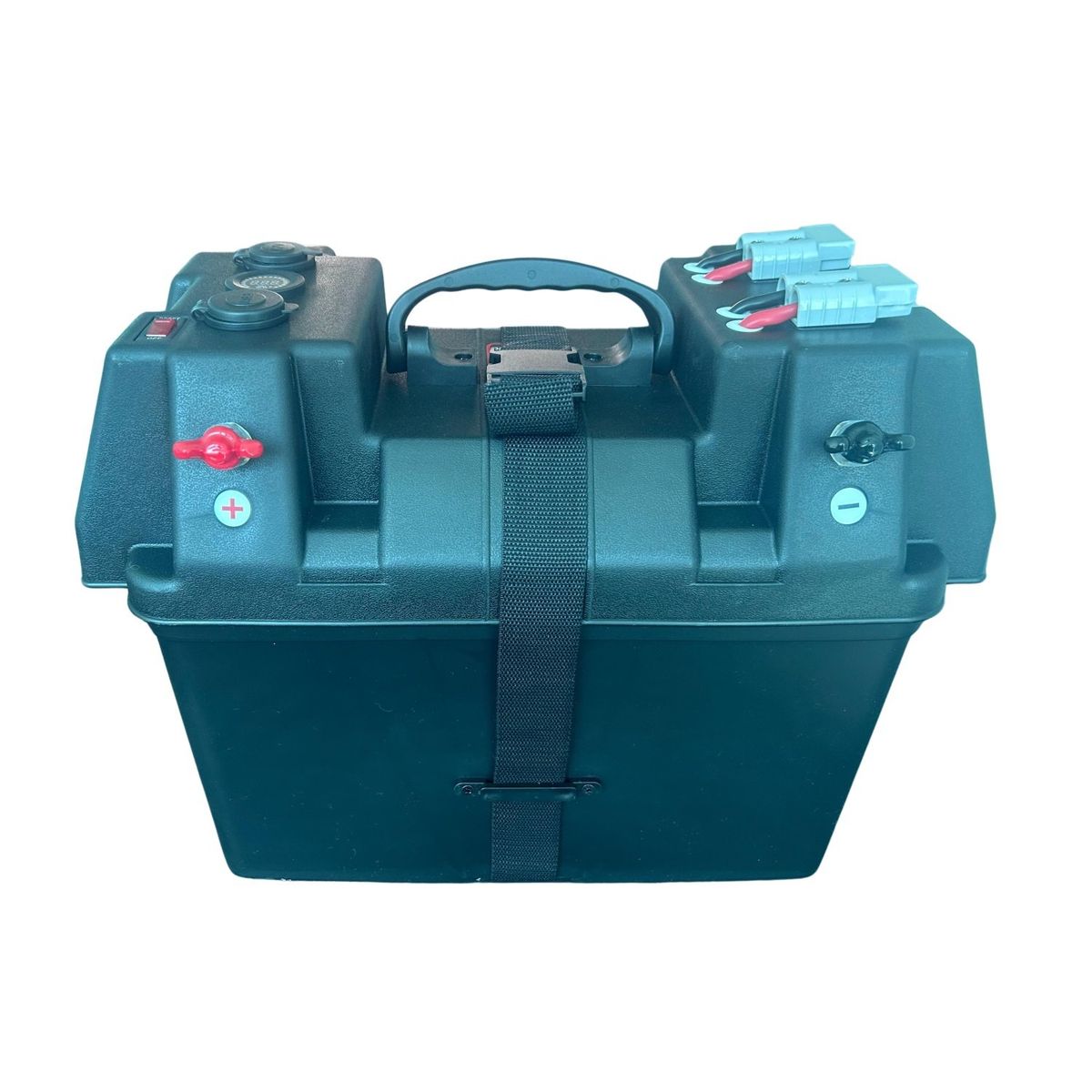 GENERICO - Caja Porta Batería Náutica Con Voltímetro Y Salida 12v Y Usb