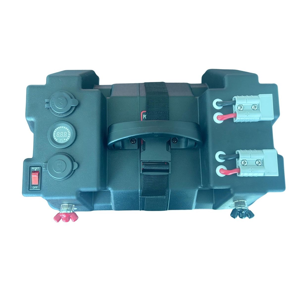 GENERICO - Caja Porta Batería Náutica Con Voltímetro Y Salida 12v Y Usb