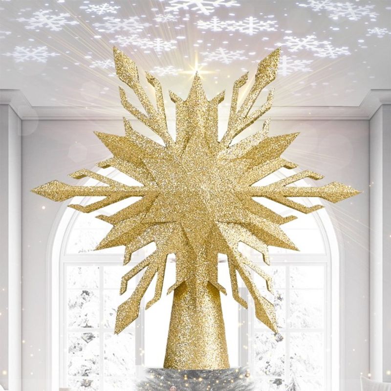 GENERICO - ESTRELLA PARA ÁRBOL NAVIDAD CON LUCES LED GIRATORIAS 3D INTEGRADA DOR