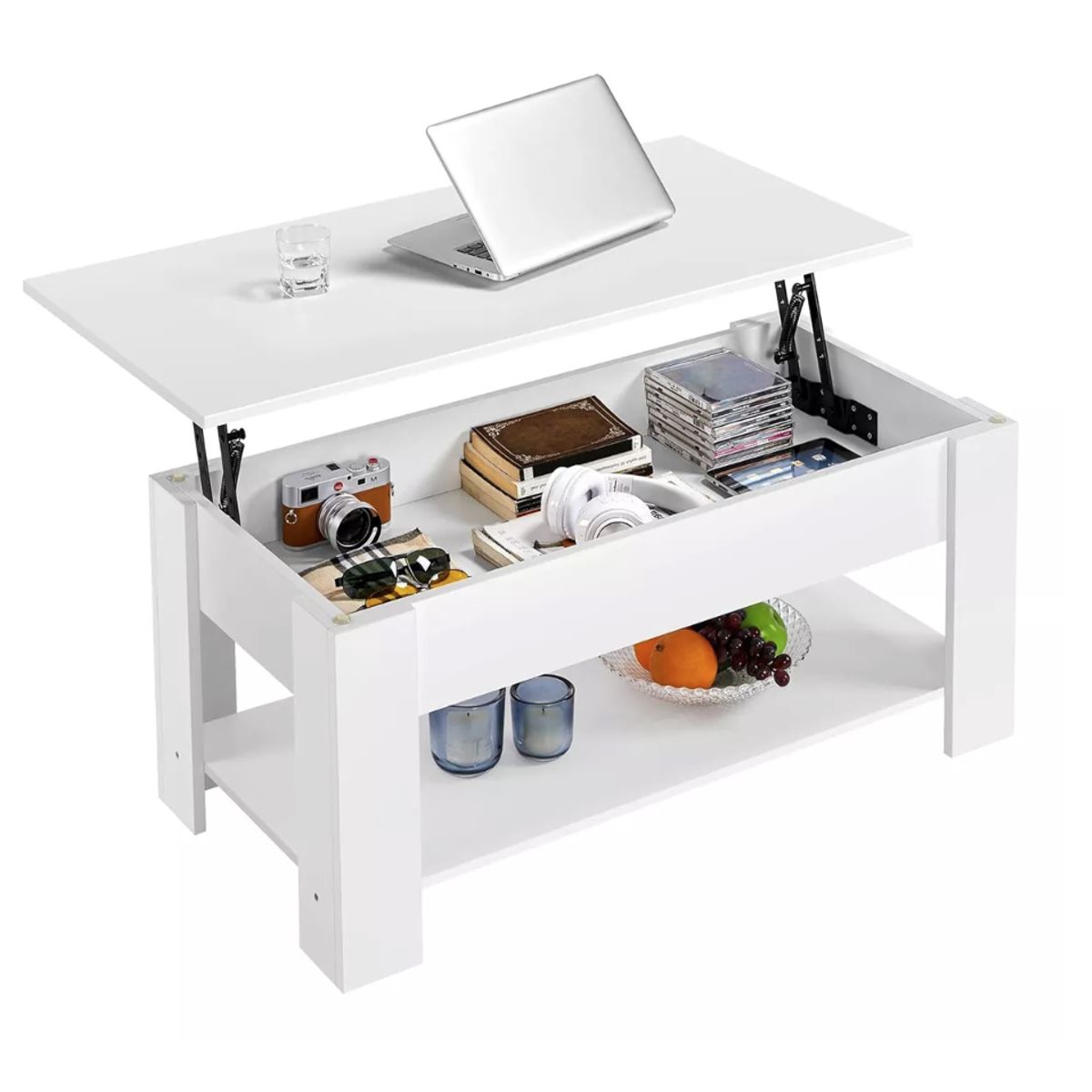 HOMER DESIGN - Mesa De Centro Calidad Con Cajon Living 98x50x42cm Elevable