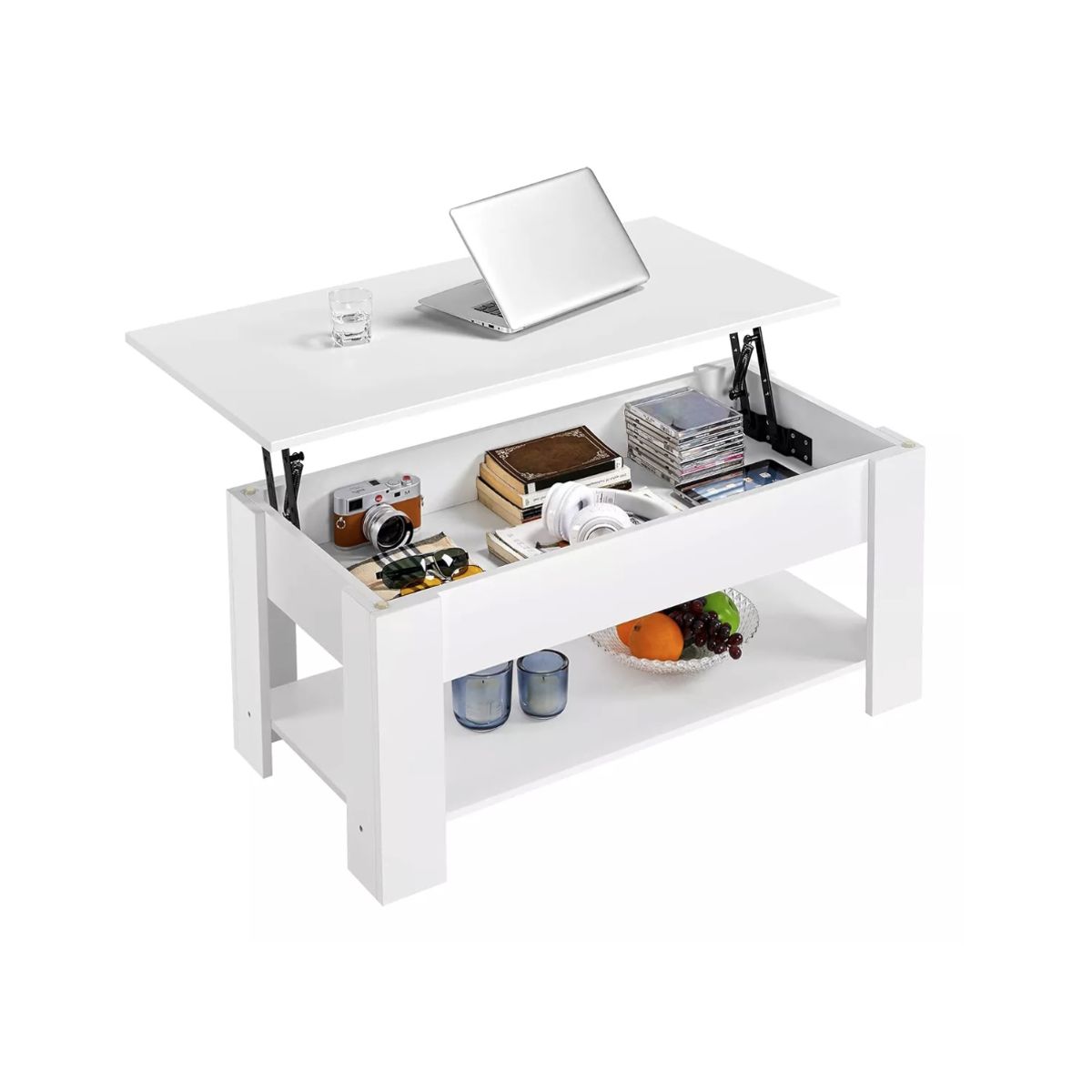 HOMER DESIGN - Mesa De Centro Calidad Con Cajon Living 98x50x42cm Elevable