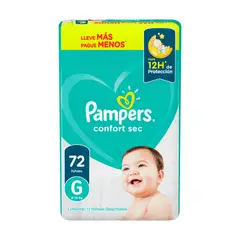 PAMPERS - Pañal Confort Sec G x 72 Uds