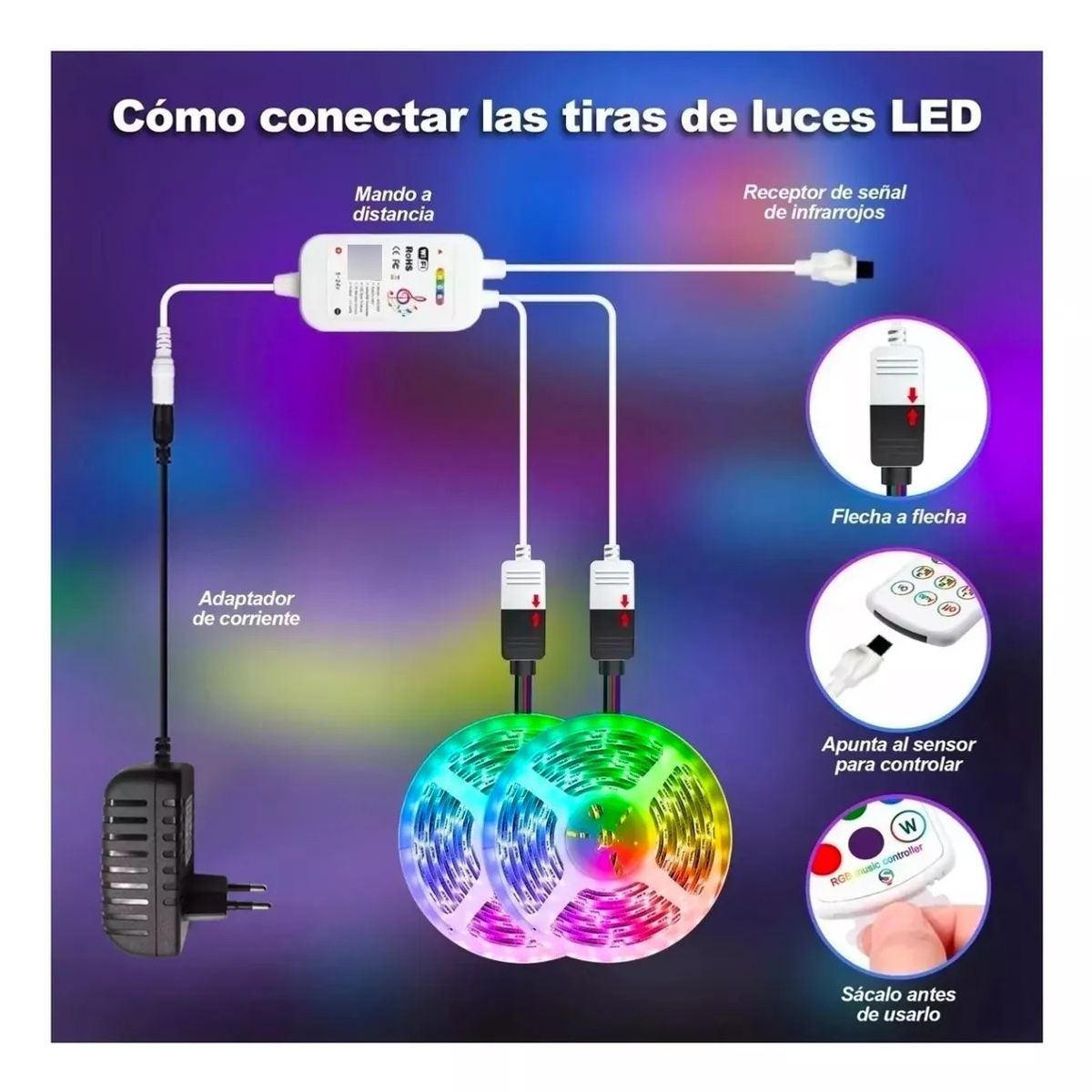MUNDO MAGIA - Cinta Luces Tira Rgb Led 20 Metros Wifi Alexa App Control