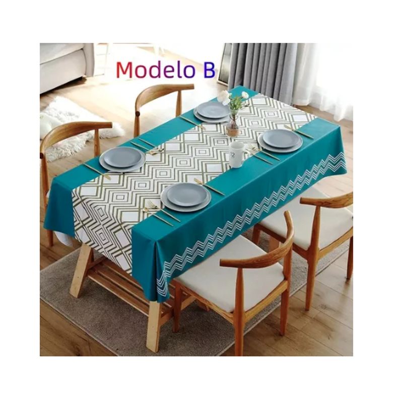 GENERICO - Mantel Antimancha Impermeable Rectangular 140x220cm azul claro