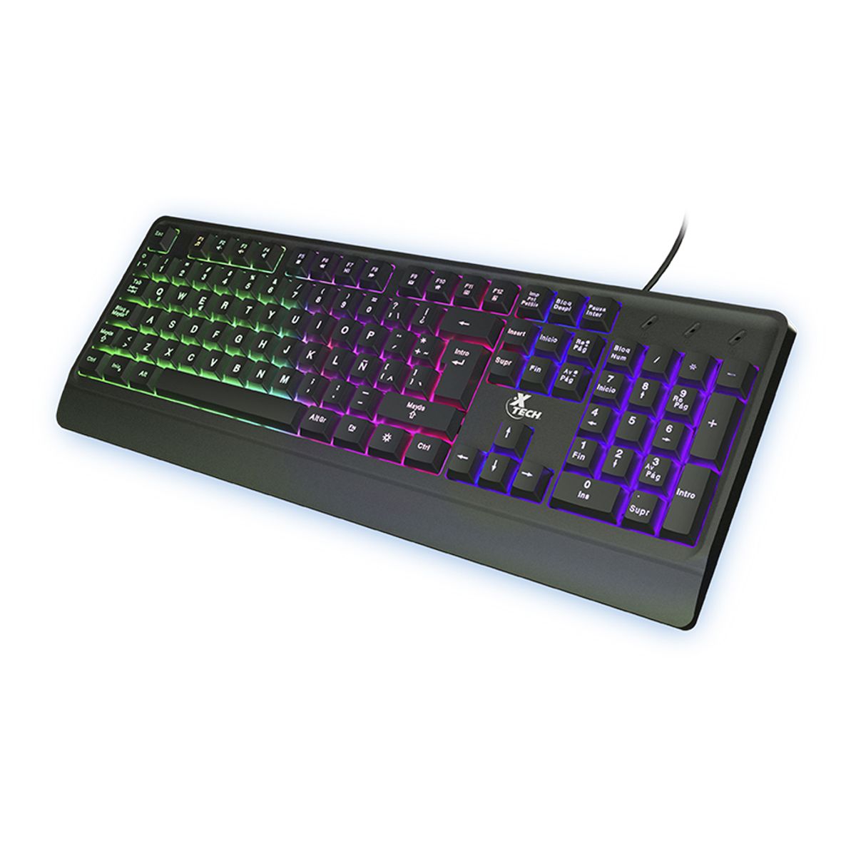 XTECH - Teclado Gamer XTech Chevalier Led Multicolor Español Negro - Negro