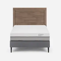 ROSEN - Cama Europea Pratta 1,5 Plazas Pata Acero + Respaldo Sicilia.