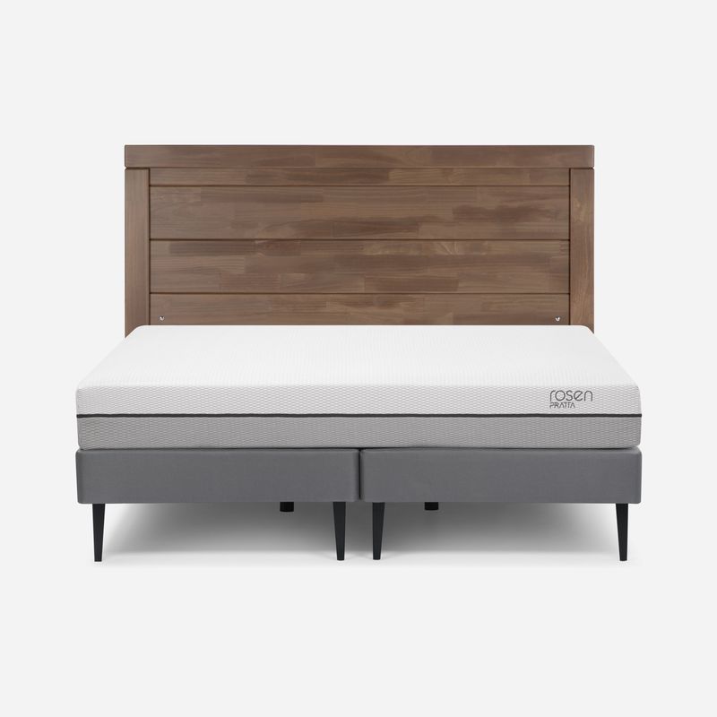 ROSEN - Cama Europea Pratta 2 Plazas BD Pata Acero+ Respaldo Sicilia