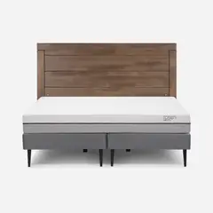 ROSEN - Cama Europea Pratta 2 Plazas BD Pata Acero+ Respaldo Sicilia
