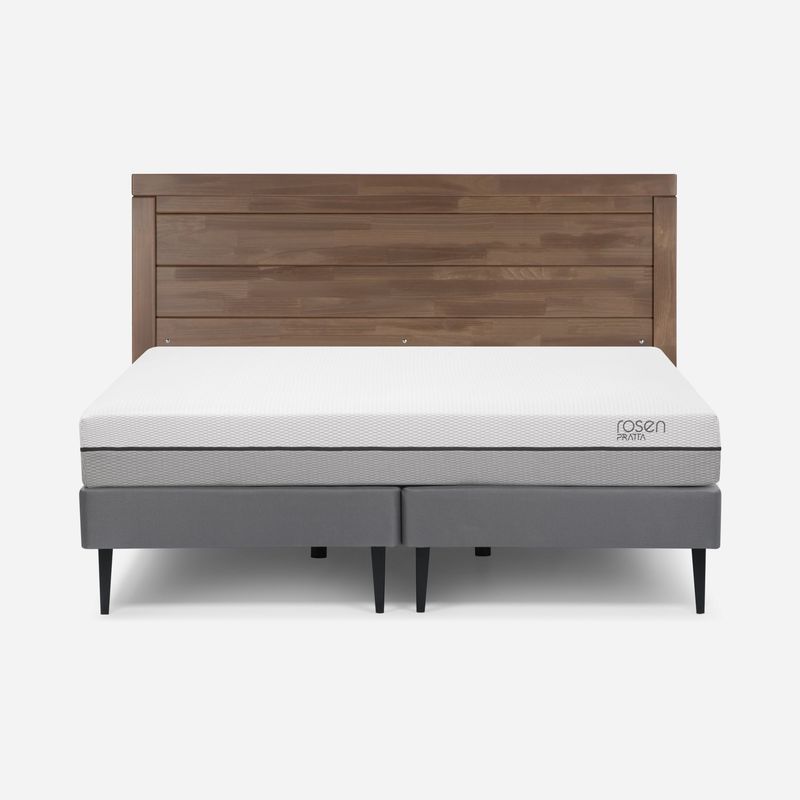 ROSEN - Cama Europea Pratta King Pata Acero + Respaldo Sicilia