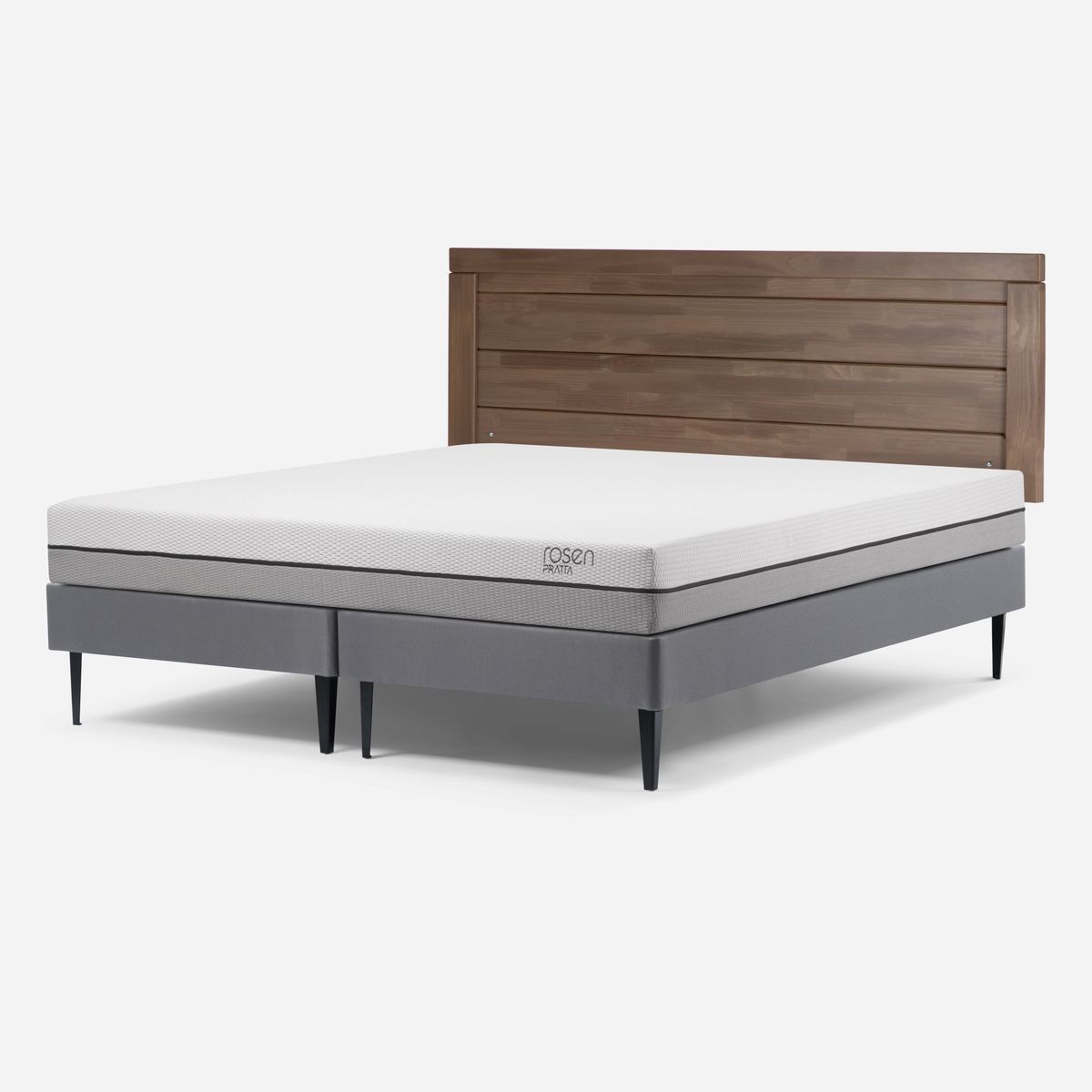 ROSEN - Cama Europea Pratta King Pata Acero + Respaldo Sicilia