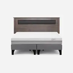ROSEN - Cama Europea Pratta King BD Pata Madera+ Respaldo Ferrara