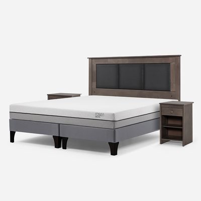 Imagen 2 del producto Cama Europea Pratta King BD Pata Madera+ Respaldo+Veladores