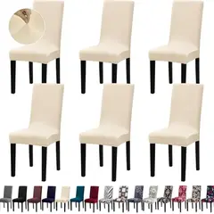 AZ AURAZEUS - Set De 6 Fundas Para Sillas De Comedor Cubre Silla Con Elastico Az