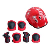 Casco Bicicleta Rodilleras Infantil Niños Anticaída Rojo
