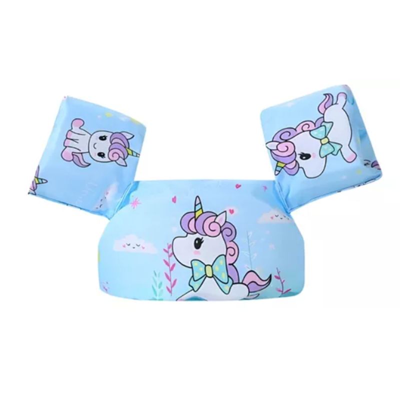 GENERICO - Flotador Con Alitas Niña Unicornio Bebe Arcoíris Celeste