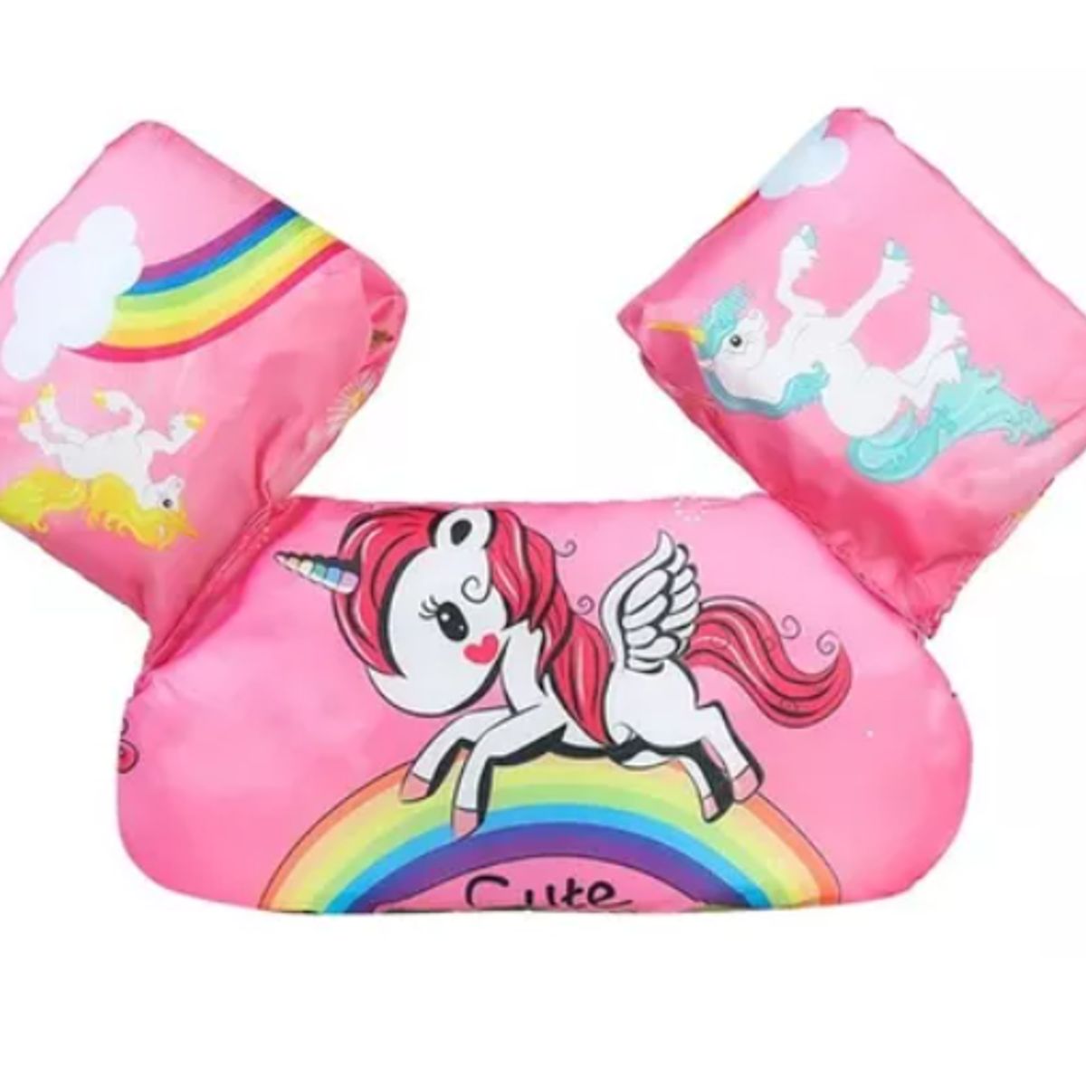 GENERICO - Flotador Con Alitas Niña Unicornio Bebe Arcoíris Rosado